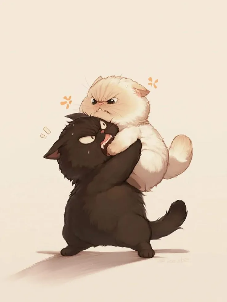 Hình chế mèo đấu võ cực kịch tính và dễ thương