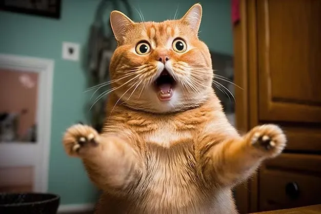 Ảnh chế mèo “shock nhẹ mà sâu” chuẩn meme trend.