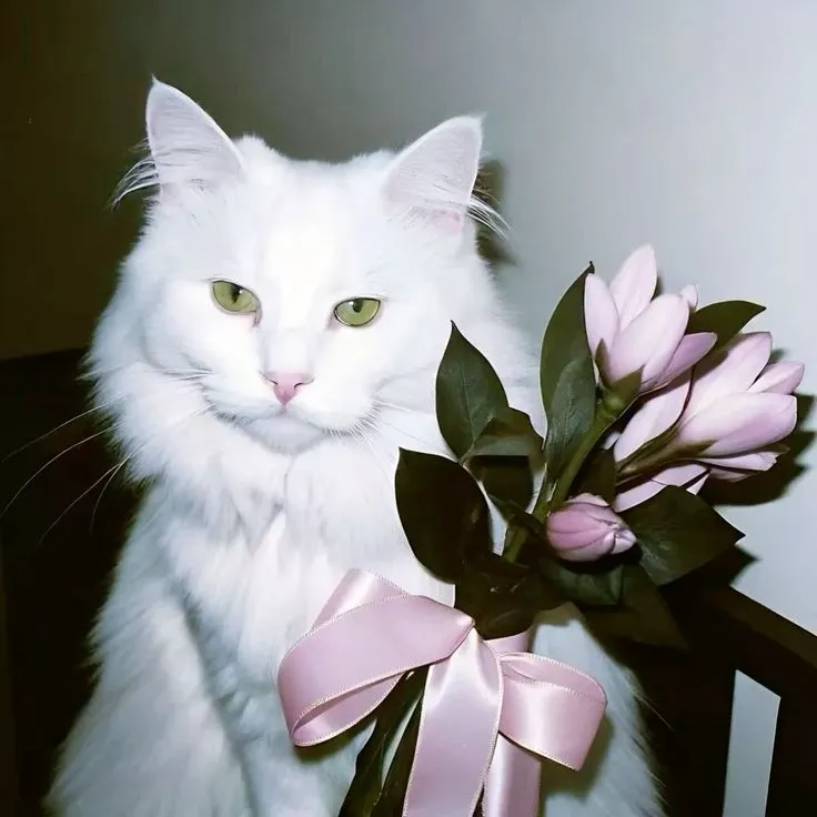 Hình chế vui mèo nhìn bạn bằng ánh mắt yêu thương