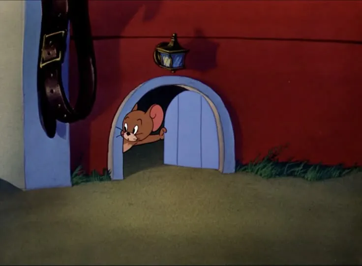 Chuột Jerry mở cửa ra hóng chuyện