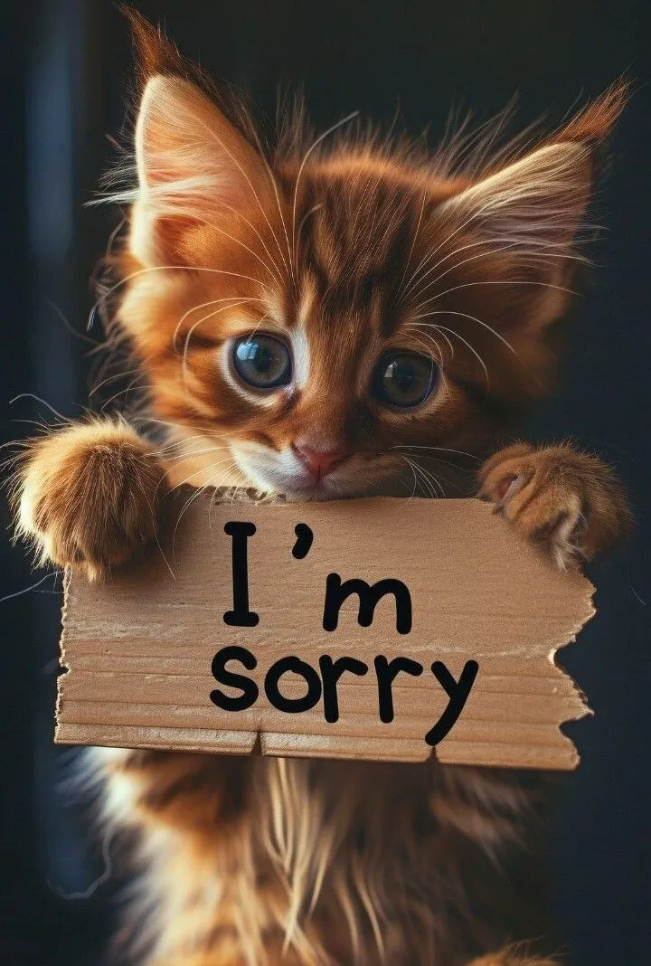 37 Meme mèo xin lỗi với khuôn mặt phụng phịu