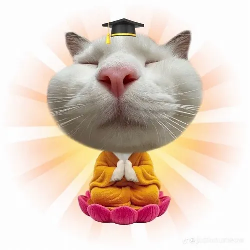 Ảnh hài mèo bựa ngồi nghiêng đầu kiểu triết gia mệt mỏi.